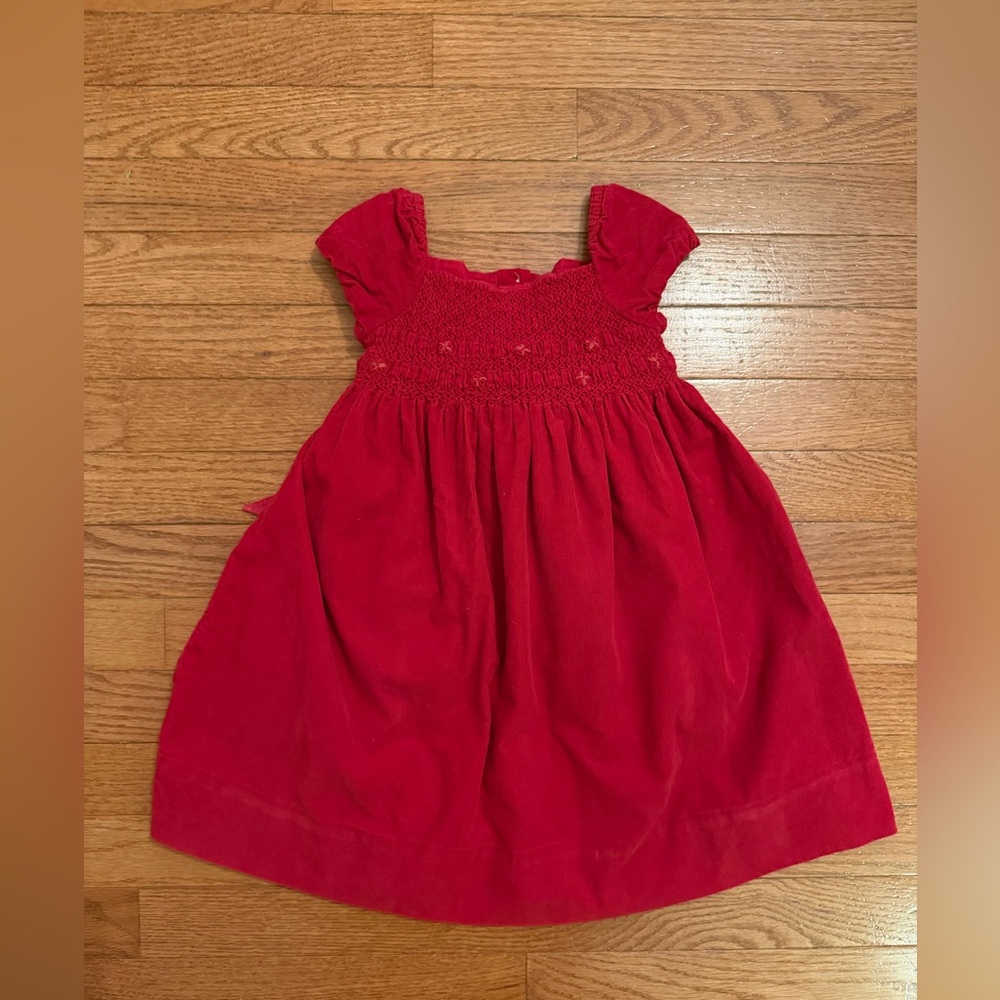 Ralph Lauren Fine Corduroy Smocked Holiday Dress